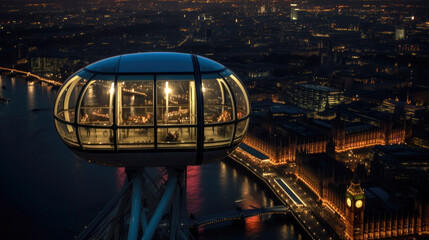 The London Eye. Breathtaking travel destination place. Generative AI - obrazy, fototapety, plakaty