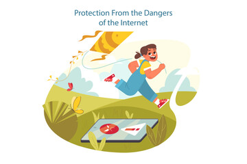 Happy child exploring nature on summer holidays