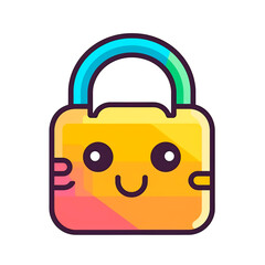 2d padlock icon cute renders emoji