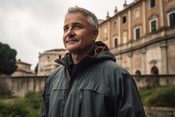 Fototapeta premium Portrait of an elderly man in the city of Rome, Italy