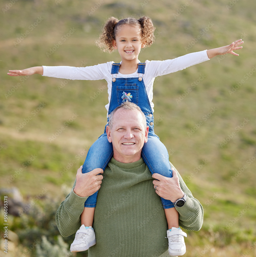 Canvas Prints i have the best grandfather in the whole world. a man spending time outdoors with his granddaughter.