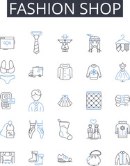 Fashion shop line icons collection. Evaluation, Assessment, Feedback, Recognition, Performance, Review, Analysis vector and linear illustration. Audit,Grading,Valuation outline signs set