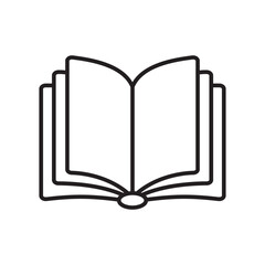 Book vector icon. Open book flat sign design. Linear book icon. Book symbol pictogram. Magazine icon. Notebook symbol. Document sign. UX UI icon