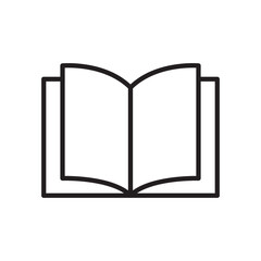 Book vector icon. Open book flat sign design. Linear book icon. Book symbol pictogram. Magazine icon. Notebook symbol. Document sign. UX UI icon