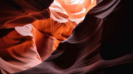 Colorful closeup of Lower Antelope Canyon sandstone formations, generative ai
