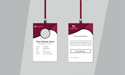 Modern and creative corporate company employee id card template