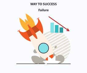 Failure on the way to success. Rocket crash as collapse or accident
