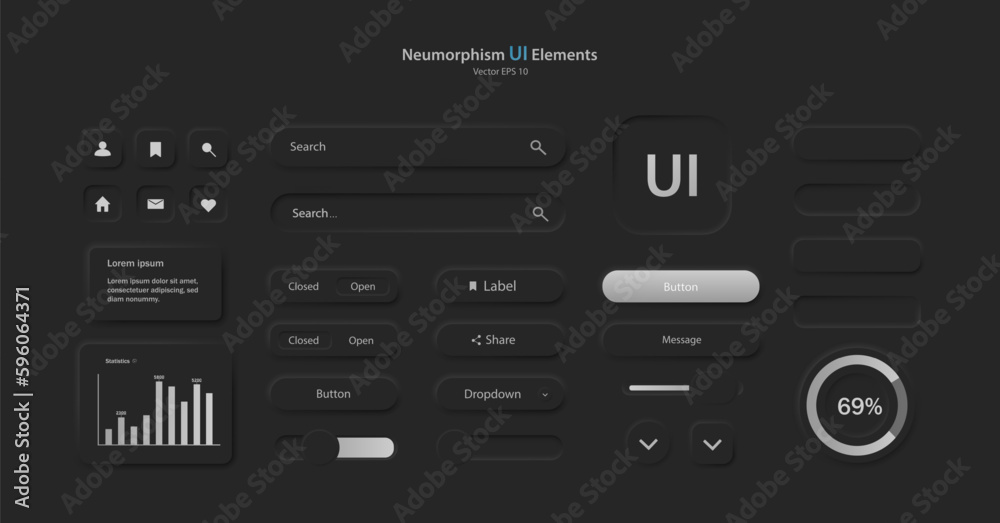 Poster a set of user interface elements for a mobile application. a collection of icons for user interface 