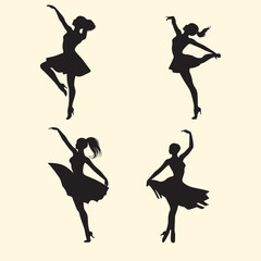 silhouette of a dancing girl vector illustration. ballet dancer silhouette. © andredesignstudio