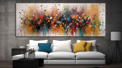 Abstract colorful oil painting on canvas texture. Hand drawn brush stroke, oil color paintings background. Generative ai.