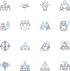 Concern line icons collection. Anxiety, Apprehension, Distress, Fear, Unease, Worry, Alarm vector and linear illustration. Caution,Doubt,Misgiving outline signs set