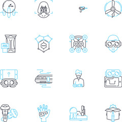 Video Editing linear icons set. Cutting, Splicing, Transitions, Animation, Sound, Effects, Rendering line vector and concept signs. Timeline,Composition,Footage outline illustrations