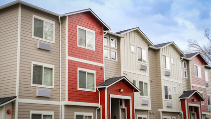 Red and White Apartment Building