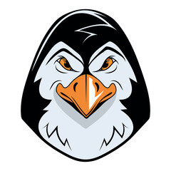 Emperor penguin. Vector illustration of a angry Antarctic animal. Keel-breasted bird