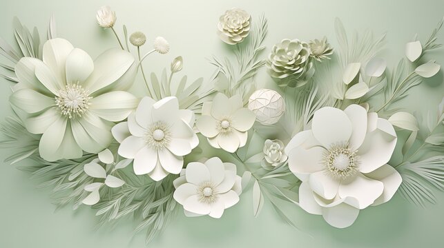 Mix of gorgeous blossom flowers in soft color, wonderfull  floral abstract background created using AI technology