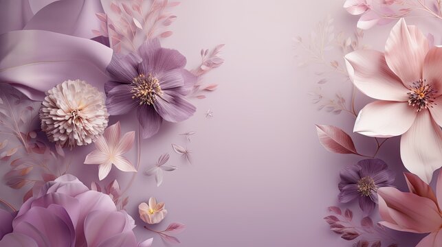 Famous combination of gorgeous blossom flowers in soft color, wonderfull  floral abstract background created using AI technology