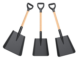 Set of garden tools and supplies for gardener and flower pots in garden