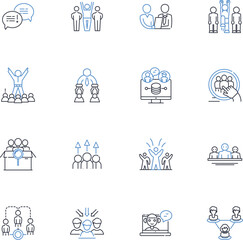 Time manager line icons collection. Schedule, Planner, Productivity, Efficiency, Timekeeping, Prioritization, Organization vector and linear illustration. Deadlines,Focus,Calendar outline signs set
