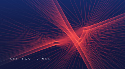 Abstract lines on blue background.
