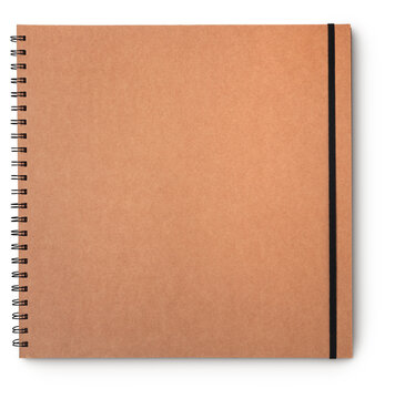 closed notepad spiral bound with elastic with shadow isolated on transparent background