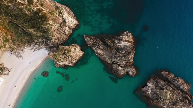 The Ulivarella rocks vertical ocean spin shot in Calabria
