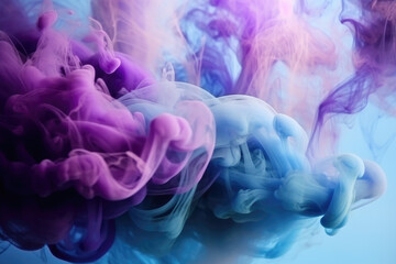 Obraz premium Purple Blue smoke abstract background, generative ai 