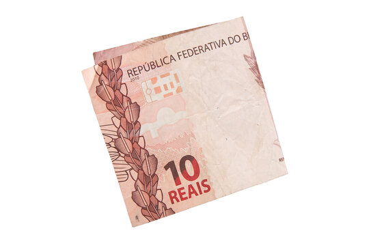 Note of ten Brazilian Reais. png transparent background