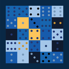 colorful various positions dice pattern. simple form, minimal print style. Vector art