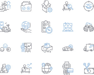 Business and gain line icons collection. Profit, Success, Sales, Expansion, Growth, Revenue, Income vector and linear illustration. Investment,Expansion,Wealth outline signs set