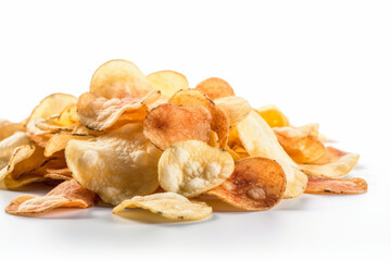 potato chips white background Generative AI