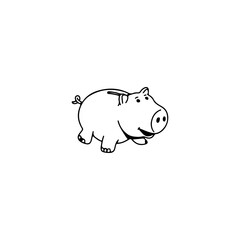 piggy bank doodle illustration vector