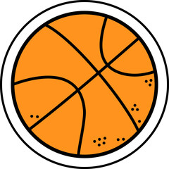 Basketball flat cartoon art vector illustration