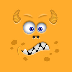 Funny Orange Monster Face.