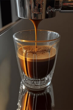 glass of espresso coffee