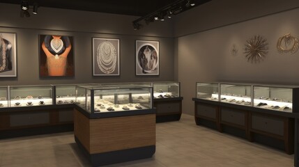 A modern jewerly store featuring custom made jewerly. Geneative AI