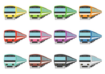 シンプルな電車のイラストのセット_2  © yugashi