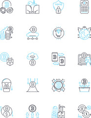 Space travel linear icons set. Rockets, Expedition, Orbit, Extraterrestrial, Terraform, Galaxy, Starbound line vector and concept signs. Cosmonaut,Shuttle,Moonwalk outline illustrations