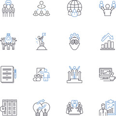 Human resources line icons collection. Recruitment, Talent, Onboarding, Rewards, Retention, Diversity, Compliance vector and linear illustration. Development,Performance,Training outline signs set