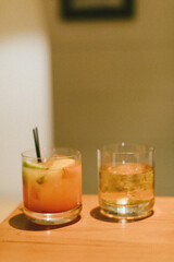 colorful signature cocktails at a festive party
