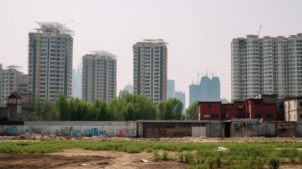 Obraz premium Buildings in the city. City skyliner. Generative AI