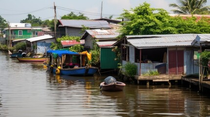 Fototapeta na wymiar Traditional thai boat. Generative AI