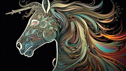 Art design of a mystical unicorn. Generative AI