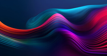 Abstract 3D Background wave background curve technology IA générative