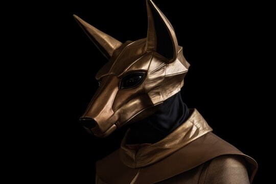 detailed shot of a person in a costume, highlighting intricate design and textures. Generative AI