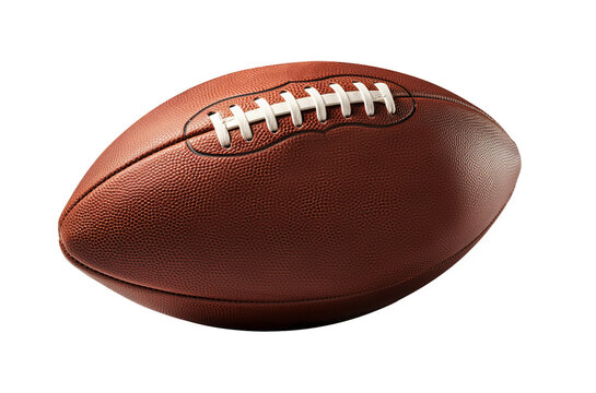 American football ball in transparent background. Generative AI.