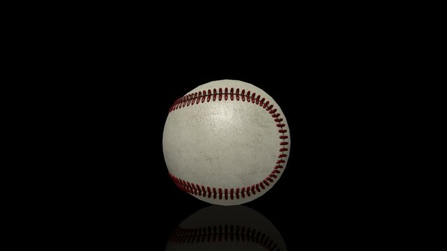 Baseball ball turns on itself animation