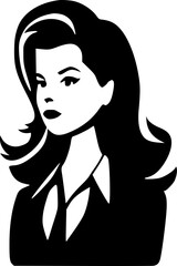 Girl Boss | Black and White Vector illustration