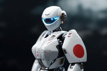 Robot made in Japan. Modern technology concept. AI generated, human enhanced