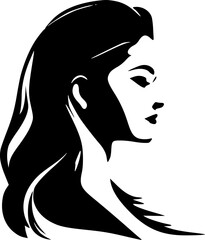 Woman - Minimalist and Flat Logo - Vector illustration