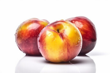 Fototapeta na wymiar Fresh Nectarine Fresh Peach Fruit Beautiful Ripe Vegan Vegetarian Fruit